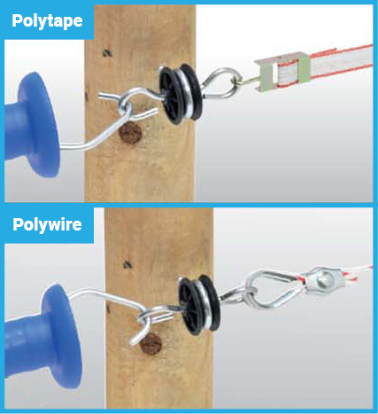 Insulator for electric fence gate