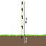 Fiberglass post for electric fence 110 cm, foot and spike, 4 insulators - 10 pcs