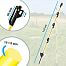 Fiberglass post for electric fence 110 cm, foot and spike, 4 insulators for tape up to 50 mm