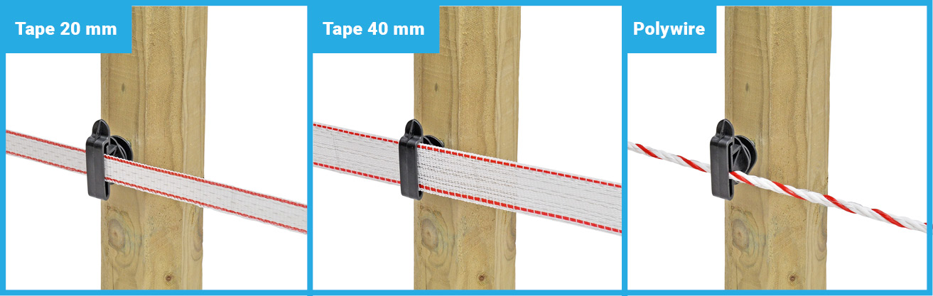 Tape insulator for electric fence - 25 pcs