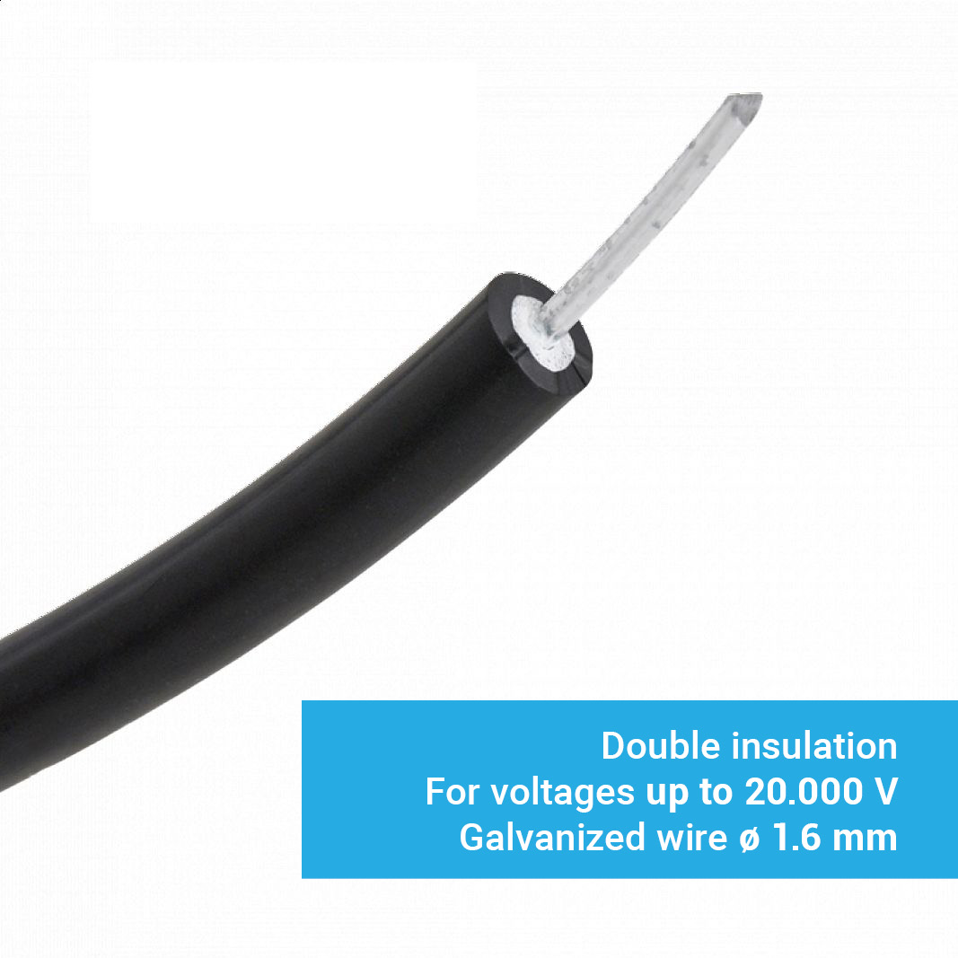 High-voltage steel cable with diameter 1.6 mm - 100 m