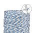 Braided polywire for electric fence, diameter 3 mm, white-blue, length 200 m
