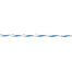 Braided polywire for electric fence, diameter 3 mm, white-blue, length 200 m