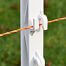 Plastic post for electric fence, length  105 cm, 8 eyelets, white