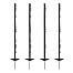 Plastic post for electric fence, length 105 cm, 8 eyelets, black