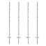Plastic post for electric fence, length 125 cm, 9 eyelets, white