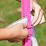 Plastic post for electric fence, length 156 cm, 11 eyelets, pink
