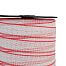 Tape for electric fence, 40 mm wide, white-red, 200 m, 0,2 Ω/m