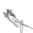 Wire tensioner with steel cable and integrated insulator for fence posts, length 80 cm