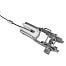 Wire tensioner with steel cable and integrated insulator for fence posts, length 80 cm