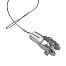 Wire tensioner with steel cable and integrated insulator for fence posts, length 80 cm