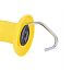 Yellow gate handle for electric fences - hook detail