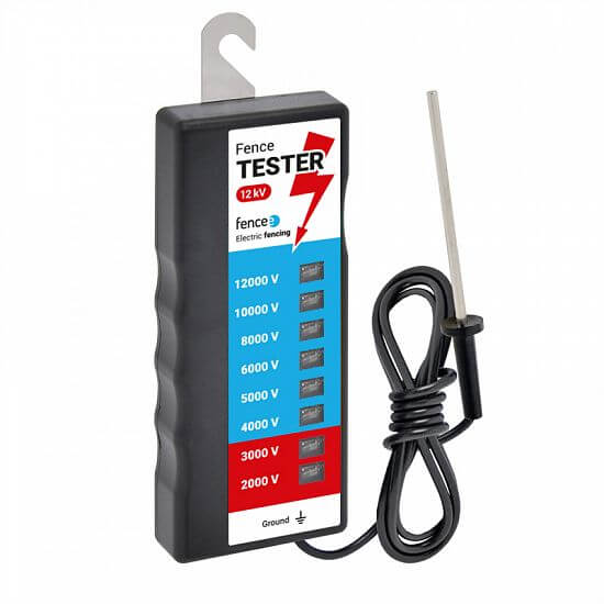 12 kV fence tester with earthing