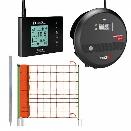 Electric fence kit protection against wolf atack - DUO RF energizer 8 J - wolf net 50 m, 120 cm