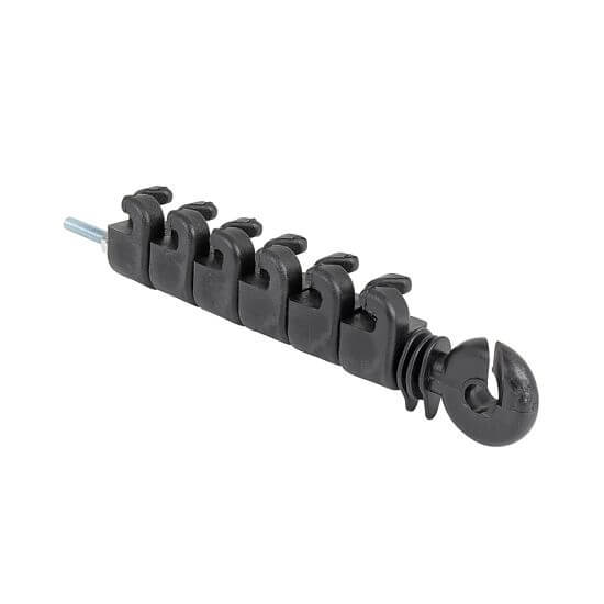 Insulator for electric fence against pests, 7 eyelets, thread M6