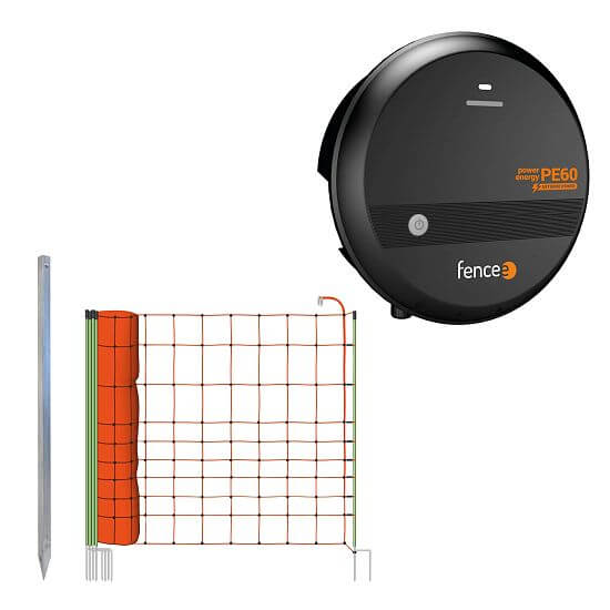 Electric fence set, preventive protection against wolves, high voltage energizer + wolf net 120 cm
