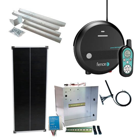 Premium solar fence kit - Complete transport box + Smart energizer 7 J, solar panel 100 W