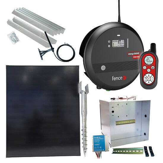 Premium solar fence kit - Complete transport box + 10 J Smart RF energizer energy DUO, 200 W panel