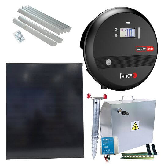 Premium solar fence kit - Complete security box + energizer 10 J, solar panel 200 W