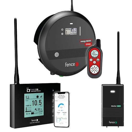 Smart Farm electric fence set - RF power supply 8 J, driver - WiFi Gateway - Monitor MX10