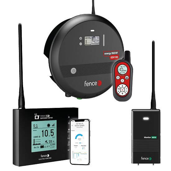 Smart Farm electric fence set - RF source 10 J, driver - WiFi Gateway - MX10 monitor
