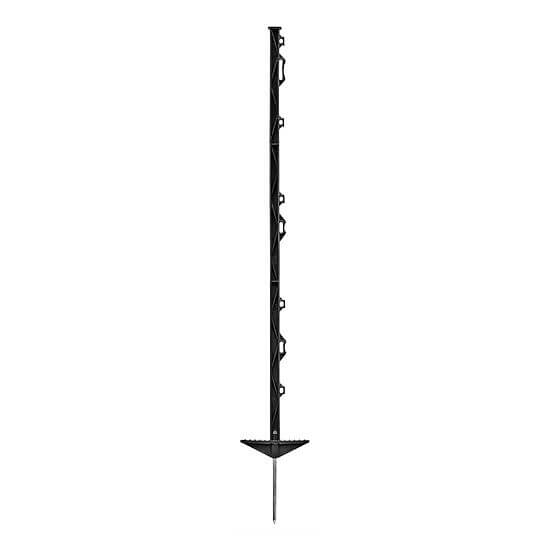 Plastic post for electric fence, length 105 cm, 8 eyelets, black