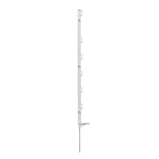 Plastic post for electric fence, length 86 cm, 6 eyelets, white