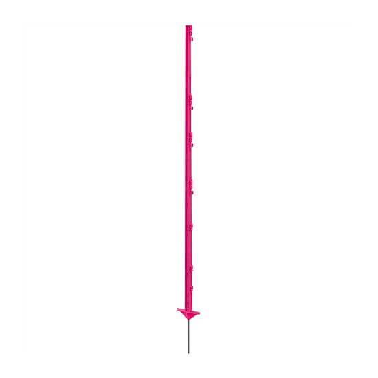 Plastic post for electric fence, length 156 cm, 11 eyelets, pink
