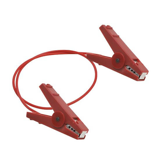 Connecting red cable with 2 crocodile clips, length 100 cm