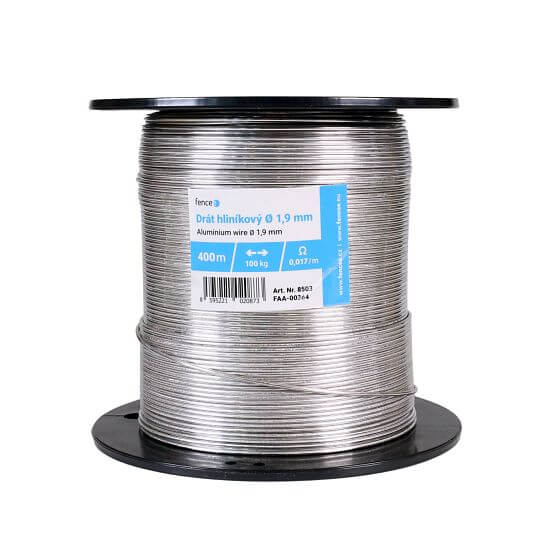 Aluminium wire for electric fence, diameter 1.9 mm, 400 m