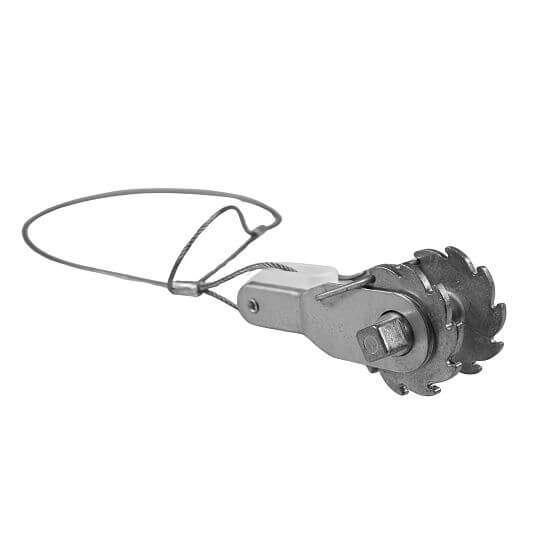 Wire tensioner with steel cable and integrated insulator for fence posts, length 80 cm