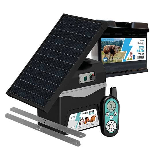 Smart energizer fencee battery DUO RF BDX10 with controller + solar panel 30 W + bracket + battery