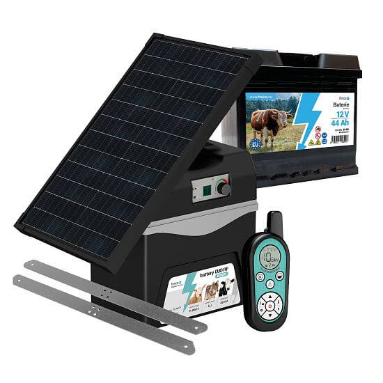 Smart energizer fencee battery DUO RF BDX50 with controller + solar panel 30 W + bracket + battery