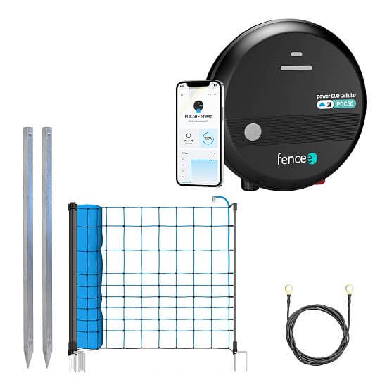 Electric fence set with blue net 120 cm against wolves + LTE DUO energizer 5 J