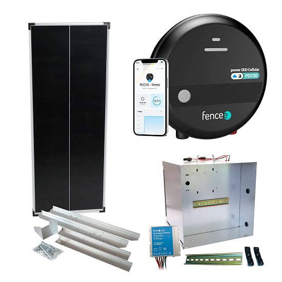 Premium solar fence kit - Complete transport box + Smart LTE energizer 5 J, solar panel 100W