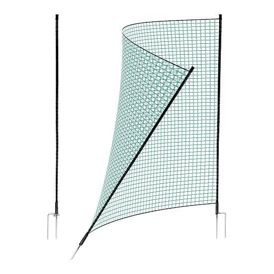 Gate for mobile electric fencing nets, height 120 cm, width 90 cm, 2 spikes, non-conductive