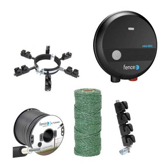 Electric fence kit against pests - marten, otter, weasel - mains energizer - polywire 100 m