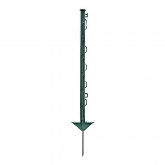 Plastic post for electric fence, length 74 cm, 7 eyelets, green