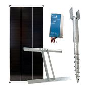 Basic solar fence kit - ground screw holder + 15 A controller + bracket + 200 W panel