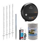 Electric fence set for cattle, sheep, goats and against forest animals - energizer + polywire 400 m