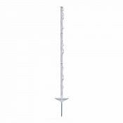 Plastic post for electric fence, length  105 cm, 8 eyelets, white