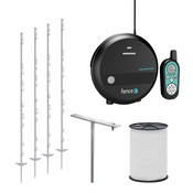 Set of electric fence for horses, foals, donkeys, animals - DUO RF energizer with controller + polytape 200 m