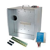 Transport box for fencee energizer and battery, Regulator 10 A for solar panels 40 and 100 W