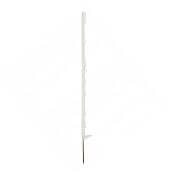 Plastic post for electric fence, length 105 cm, 9 eyelets, white