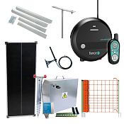 Expert solar fence kit - Complete security box + Smart energizer 7 J, panel 100 W, wolf net