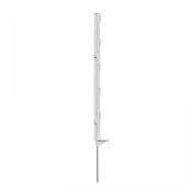 Plastic post for electric fence, length 70 cm, 5 eyelets, white