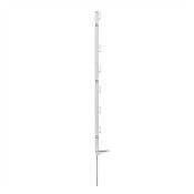 Plastic post for electric fence, length 86 cm, 6 eyelets, white