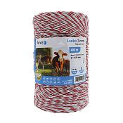Polywire for electric fence, diameter 3 mm, white-red, length 400 m