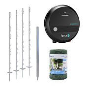 Set for electric fence for dogs, horses and cattle - DUO energizer - polywire 250 m