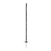 Plastic post for electric fence, length 156 cm, 11 eyelets, black